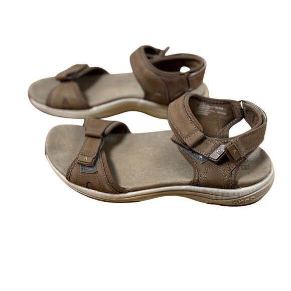 Abeo Goleta II Brown Leather Strap Sandals Adjustable Ankle & Toe Straps Size 10 - Picture 2 of 9
